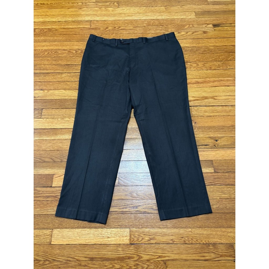 Rrl Ralph Lauren Mens Dress Pants Size 42x30 Black Flat Front Poly Rayon Trouser
